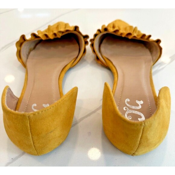Ruffled Flats Mustard Yellow Suede size 9 boho travel ballerina EU 40 - Picture 9 of 14